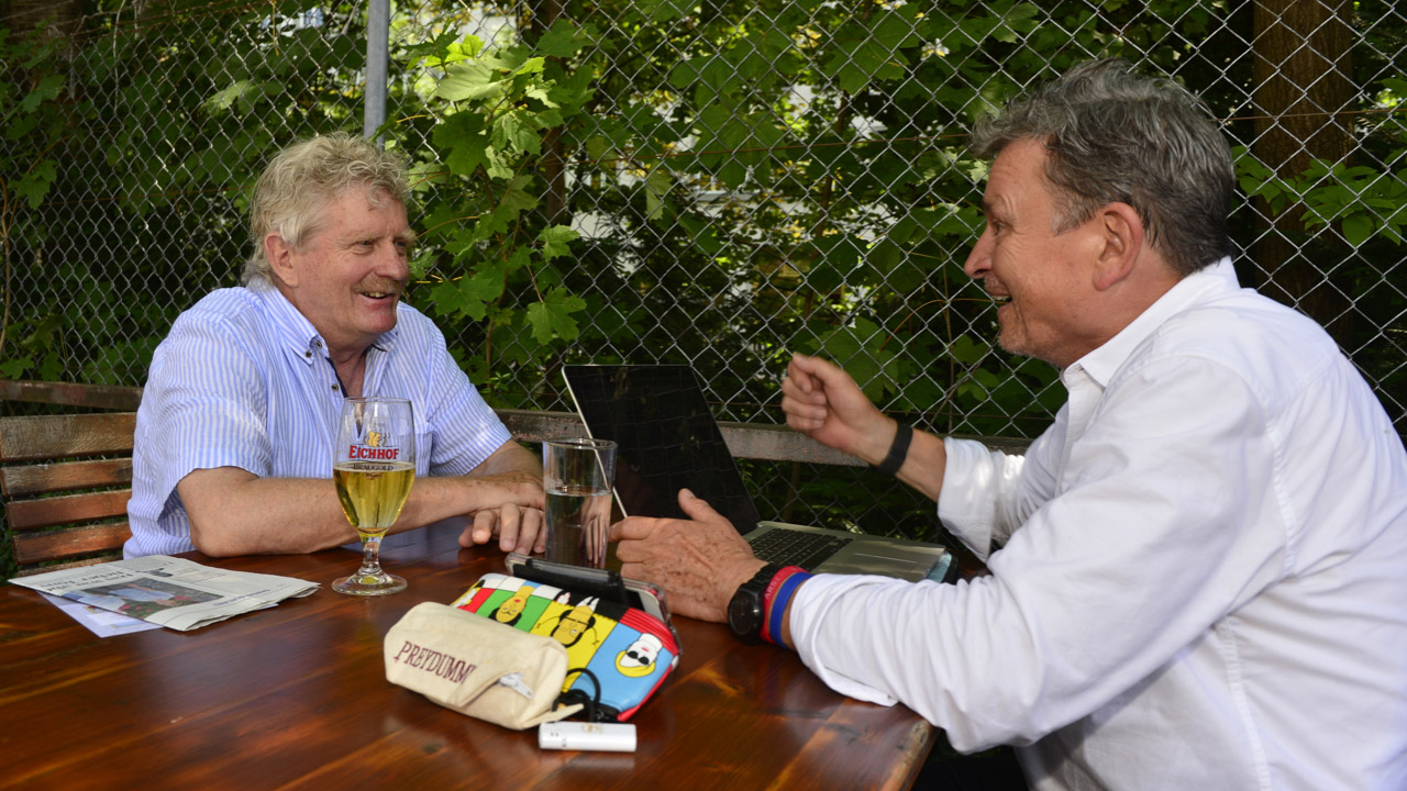 Tony Ettlin, Autor und DeinAdieu-Autor Martin Schuppli (r.)