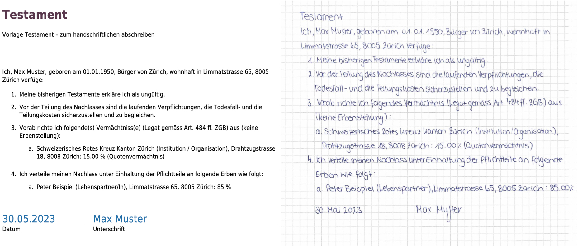 testament konkubinat mit kinder