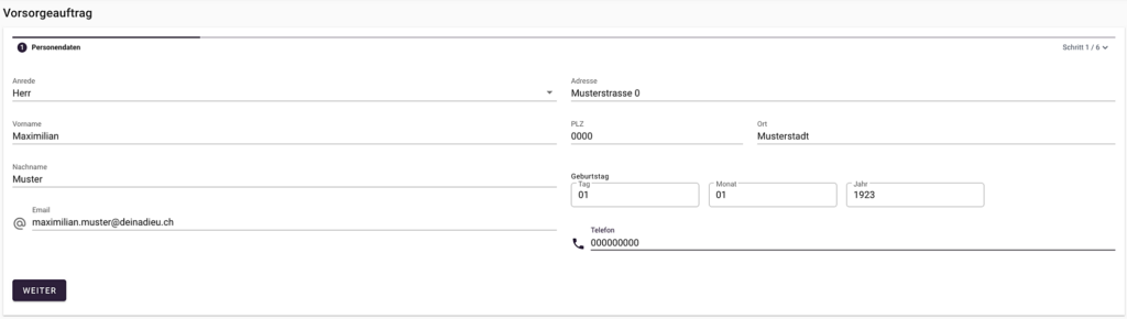 vorsorgeauftrag schritt 1