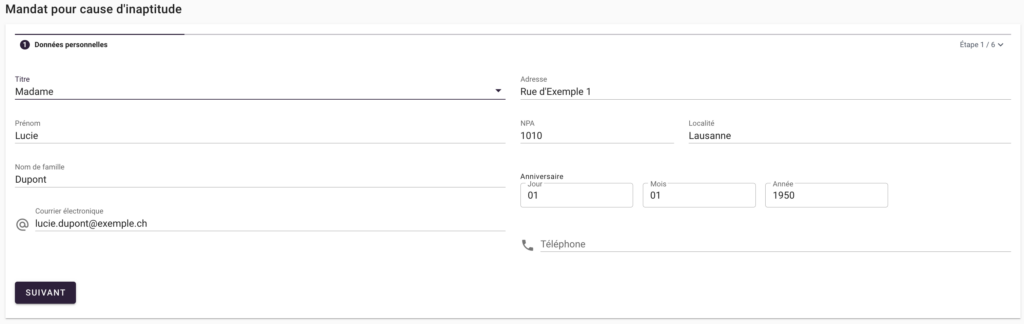 mandat pour cause d'inaptitude étape 1