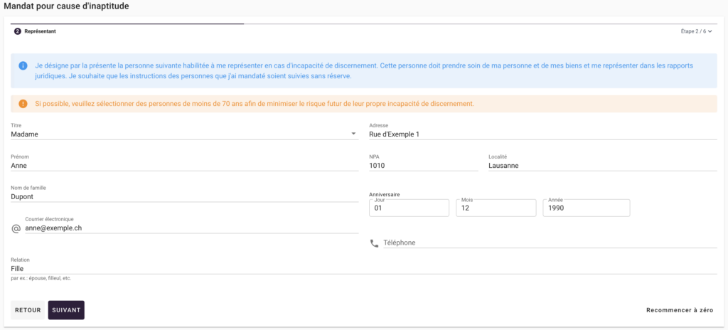 mandat pour cause d'inaptitude étape 2