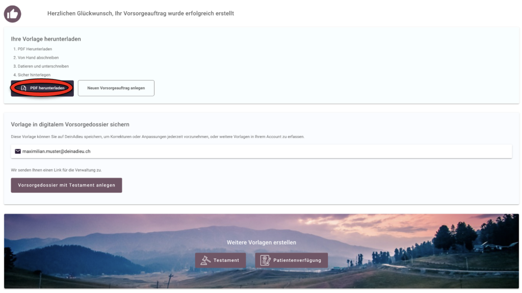 vorsorgeauftrag schritt 8