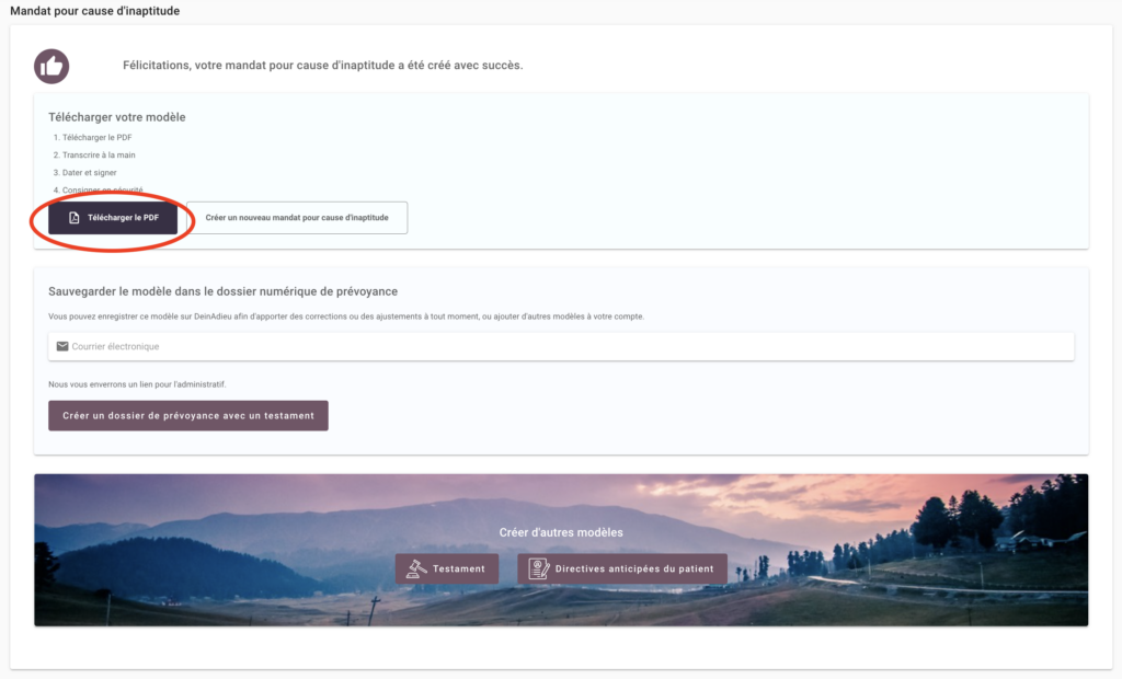 mandat pour cause d'inaptitude étape 8